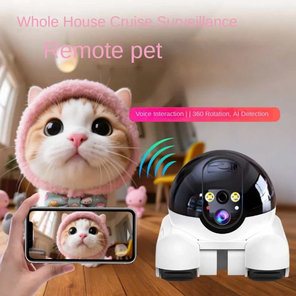Smart Home Security4K PTZ Robot Two-way Audio Color Night Vision Surveillance Baby Pets Monitor Dual Lens  Camera Wireless Wifi