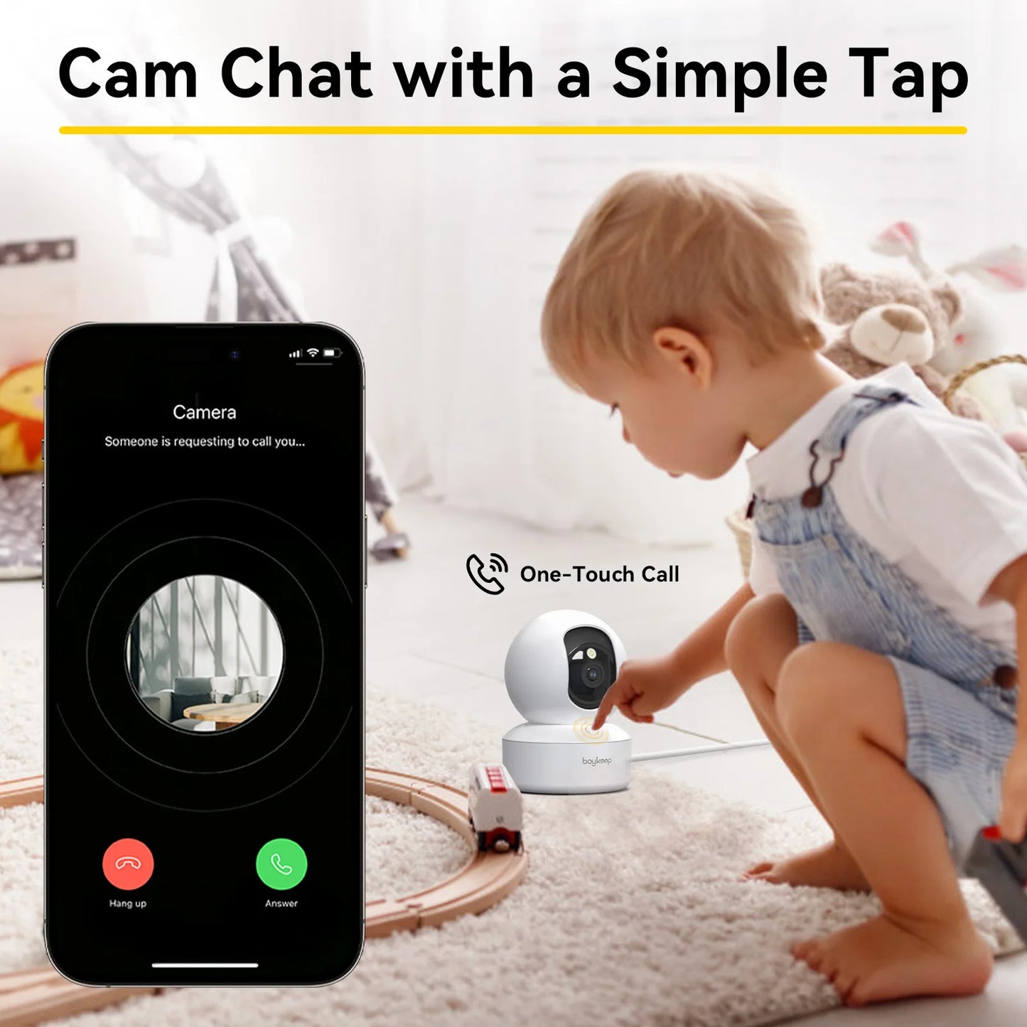 3MP WiFi IP Camera Smart Baby Monitor Home Security 5G WiFi Indoor IP Automatic Tracking 24/7 Video Surveillance