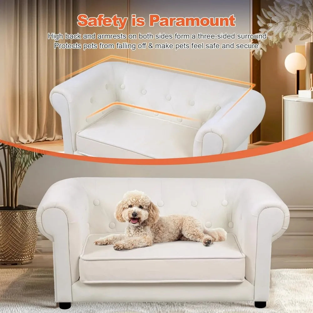 elevated dog bed with cushion for small to medium pets, removable cover and anti-slip base
