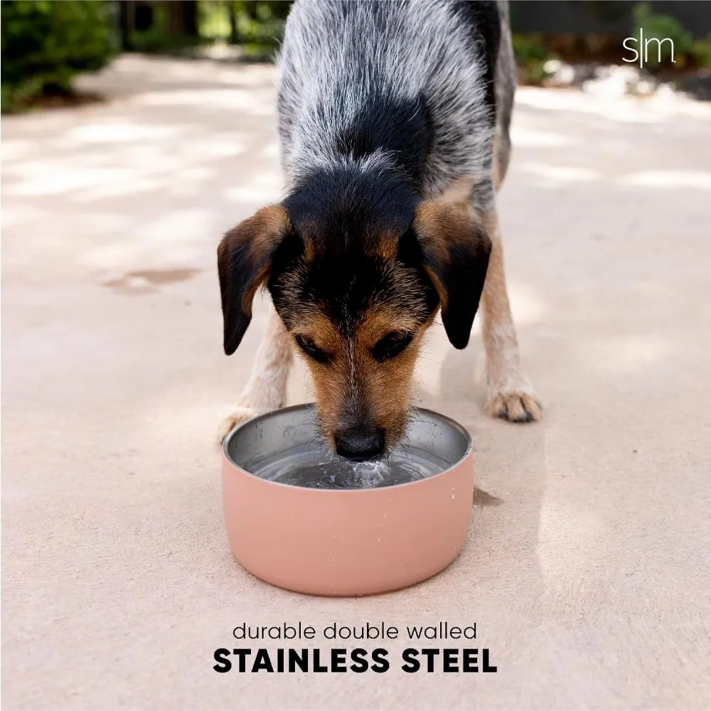 Stainless Steel Pet Water Bowl for Dogs & Cats | Reusable Insulated Stainless Steel Food Bowls for Dog Cat | No Tip No Slip BPA