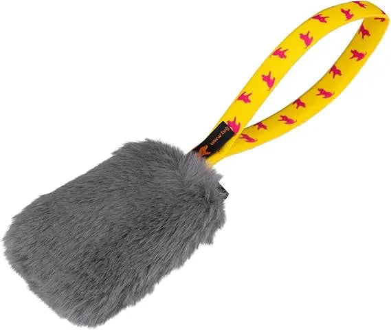 Tug-E-Nuff Faux Rabbit Fur Pocket Squeaker | Durable Dog Tug Toy | Ideal for Interactive Dog Training and Dogs of All Ages | Mad