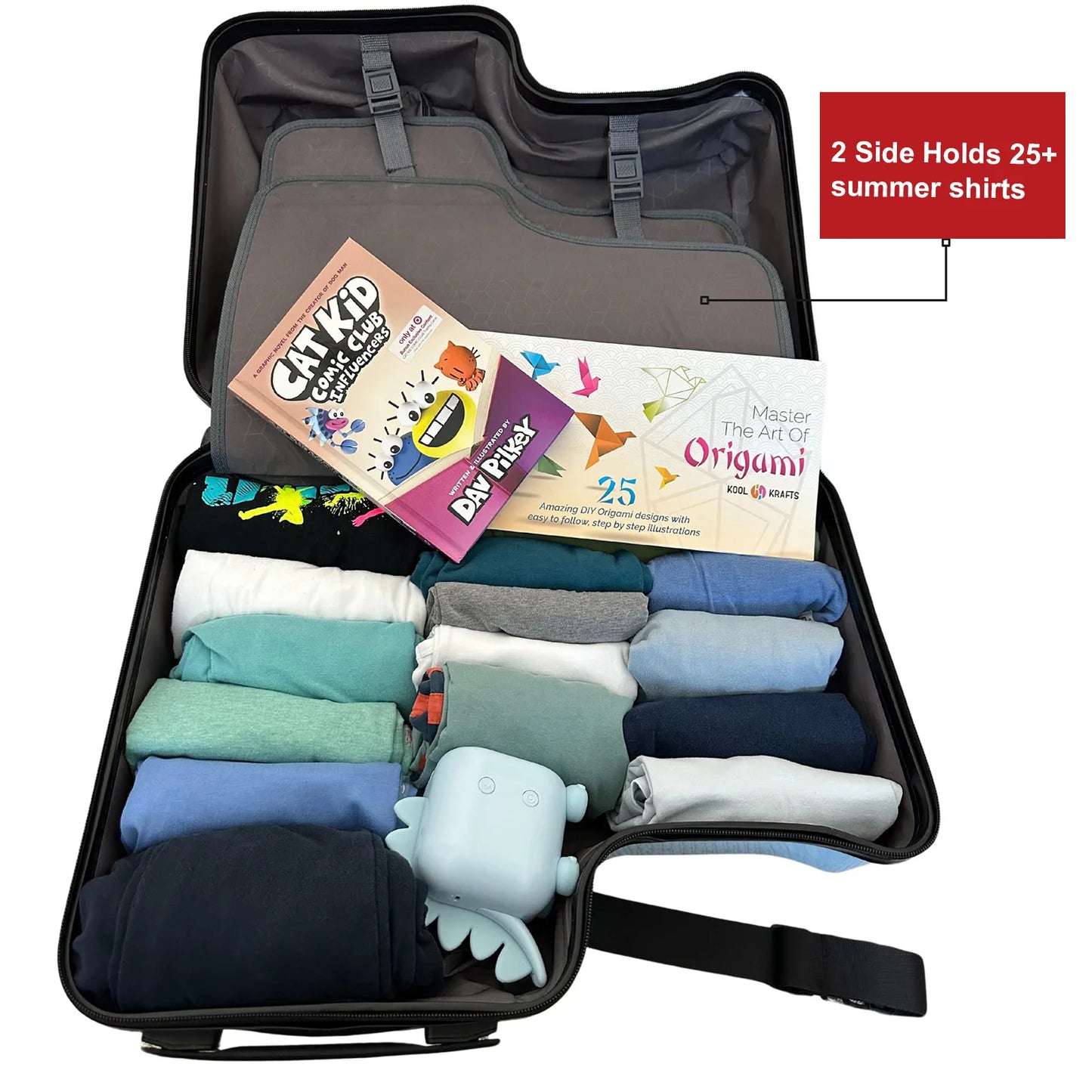 Kids Ride-On Luggage, Toddler Luggage Seat Ride-On, Kids Travel Suitcase with Safety Belt, Scooter Suitcase for Kids Ages 6-12