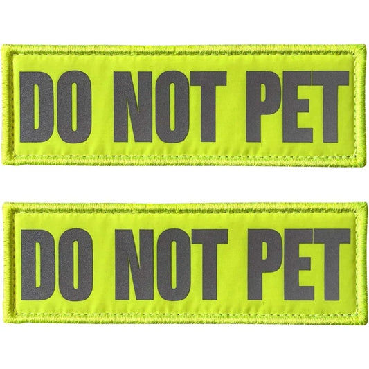 Reflective Dog Patches 2 Pack Service Dogin Training do not Pet Tags for Hook and Loop Patches Vests and Harnesses DO NOT PET 5