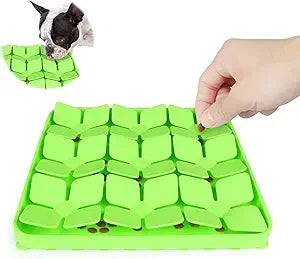 Snuffle Mat for Dogs,Premium Silicone Dog Food Mat 16“x16”Interactive Feed Game for Boredom,Encourages Natural Foraging Skills a