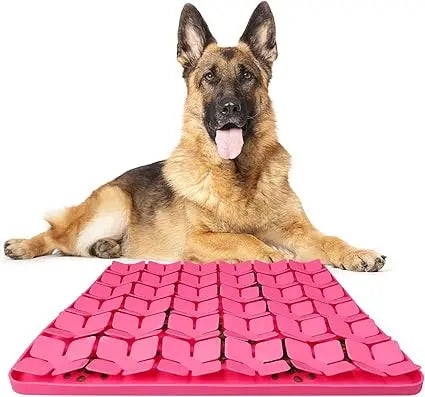 Snuffle Mat for Dogs,Premium Silicone Dog Food Mat 16“x16”Interactive Feed Game for Boredom,Encourages Natural Foraging Skills a