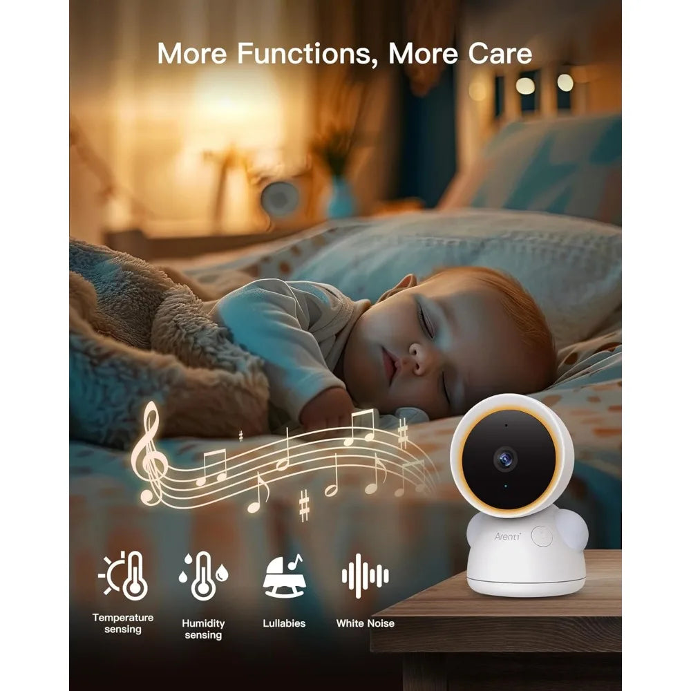 Baby Monitor with 2 Cameras, 2K/3MP WiFi 6 Camera and Audio, 5-inch Wireless Screen, Smartphone App, Super Night Vision, Crying