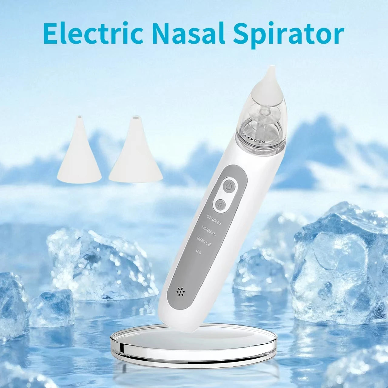 Baby Electric Nasal Aspirator Nose Suction Device with Food Grade Silicone Mouthpiece 3 Suction Modes Soothing Music
