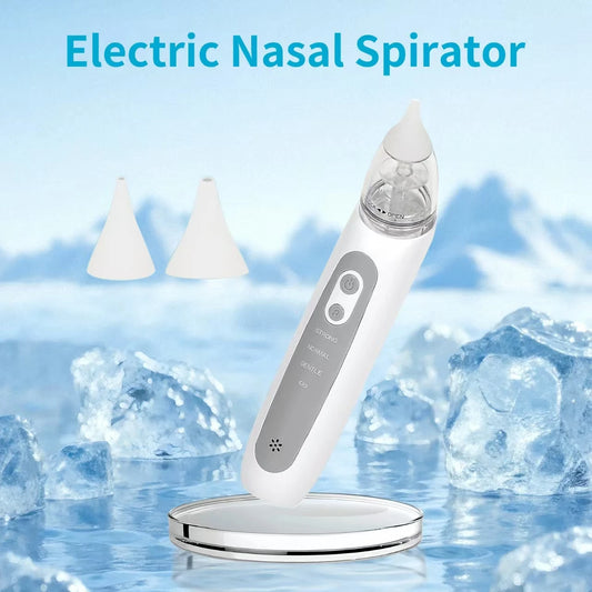 Baby Electric Nasal Aspirator Nose Suction Device with Food Grade Silicone Mouthpiece 3 Suction Modes Soothing Music