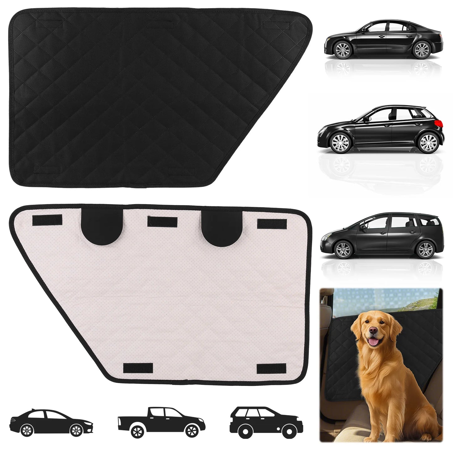 2Pcs Oxford Waterproof Car Door Protector Dog Anti-Scratch Car Interior Cover Washable Car Door Protect Mats for Car Truck & SUV