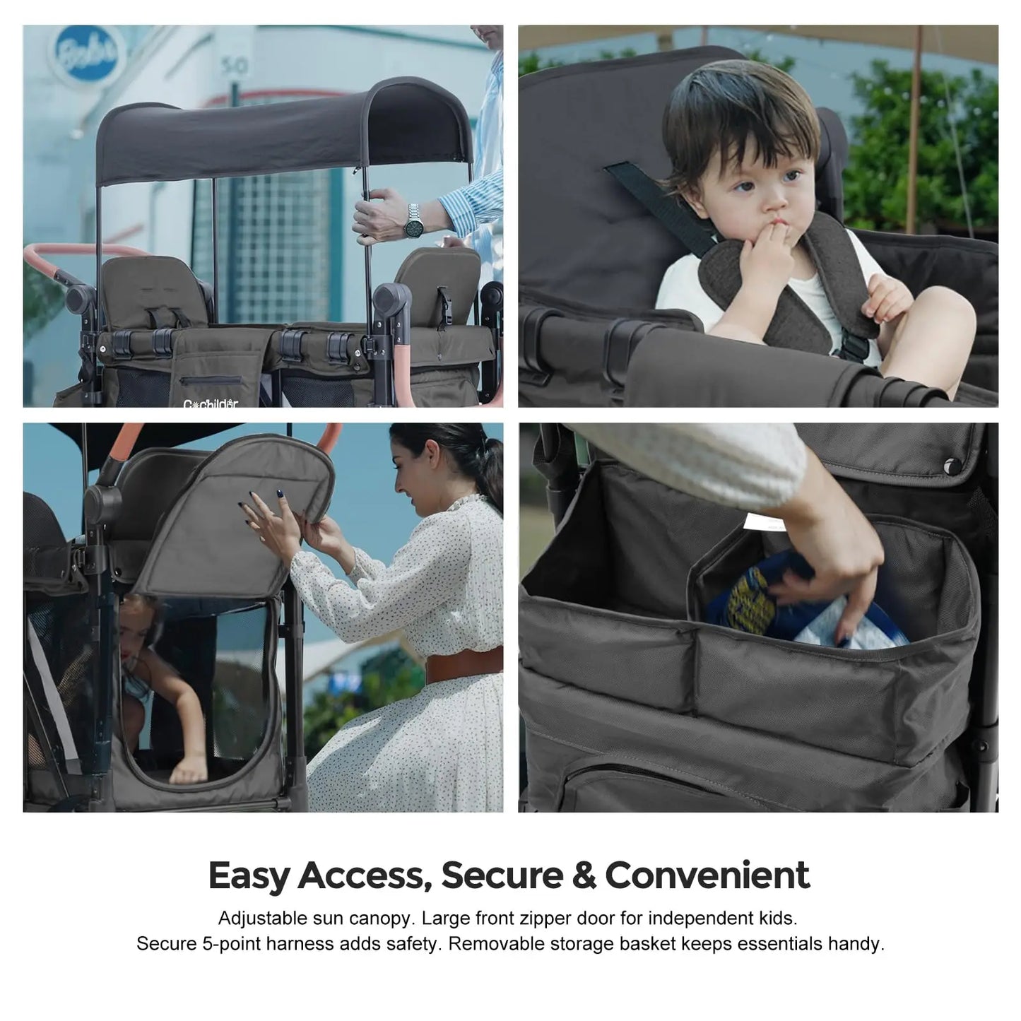 Double seat baby stroller, foldable baby stroller, outdoor camping vehicle, outdoor product storage vehicle