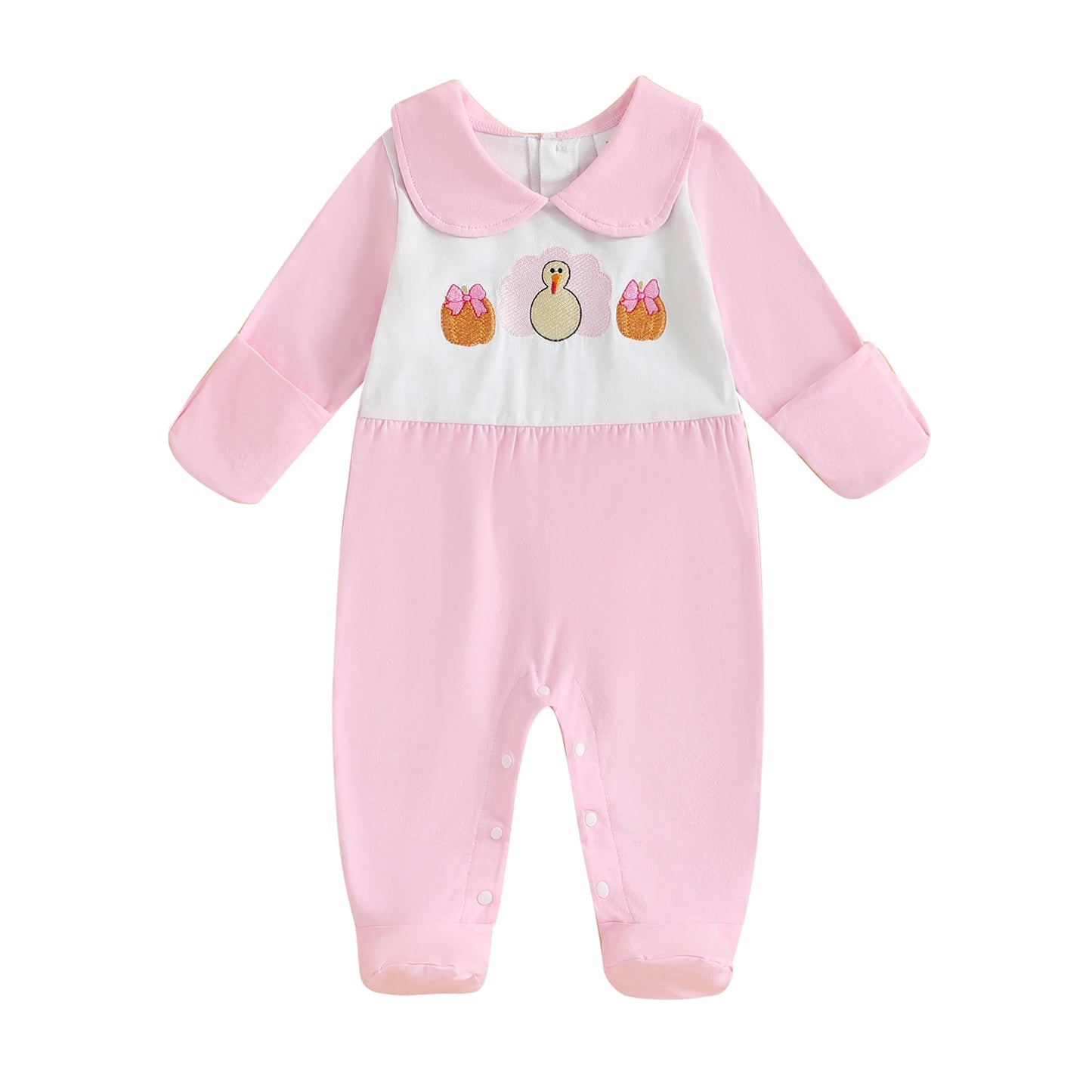 Adorable Infant Winter Hooded Romper with Cute Cartoon Embroidery and Soft Fleece Lining for Extra Warmth and Comfort