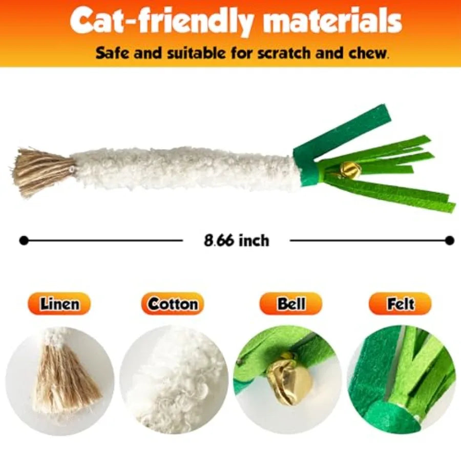 Catnip Chew Stick 4PCS with Wrapped Cotton Rope tural Dental Care Cat Toy for Teeth Cleaning Gum Health Satisfies Chewing Insti