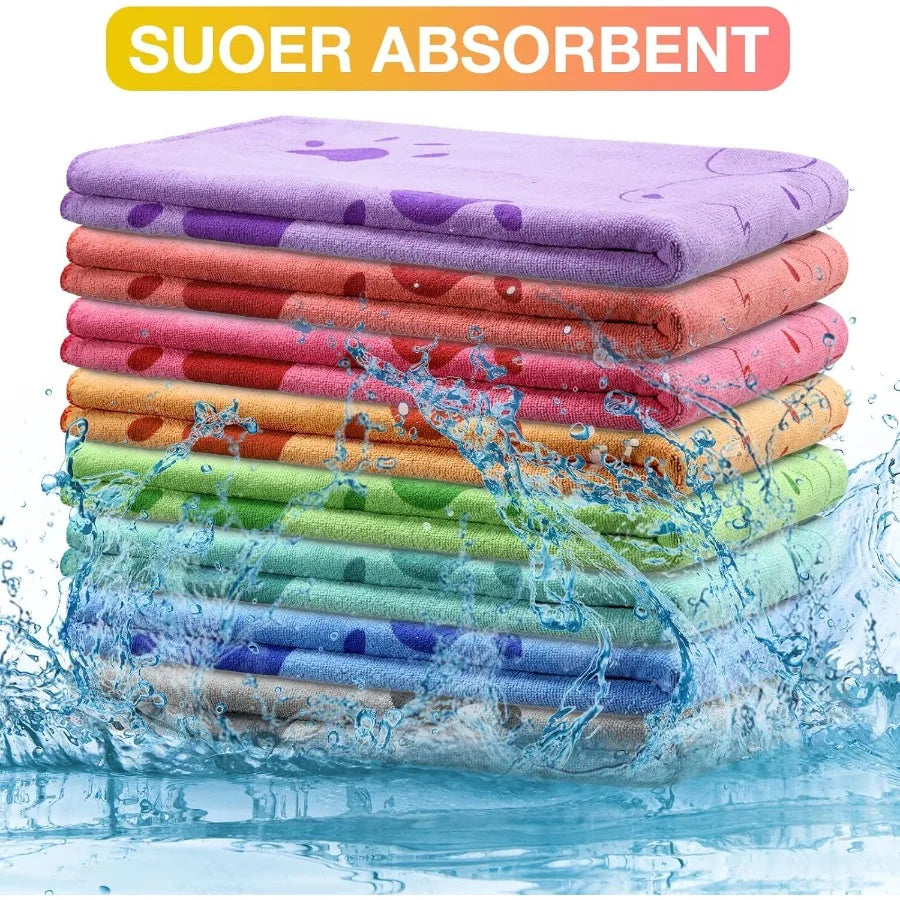 8 Pcs 55 x 28 Inches Absorbent Microfiber Dog Towels for Small Medium Large Pets Cat Puppy Shower Cleaning Accessories Ideal fo