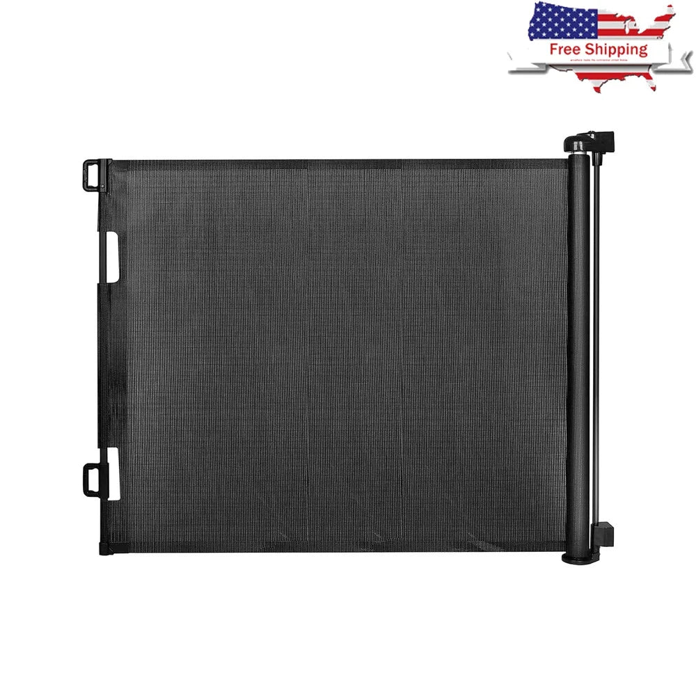 Retractable Baby Gate Mesh Child Safety Gate Dog Gate Easy Install One Hand Operation Adjustable Hardware Mount Stairs Doorways