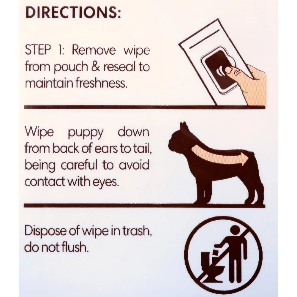 Refreshing Dog Wipes with Coconut Oil and Vitamin E 100 Count Gentle Cleansing Solutions Pets Pre-Moistened Skin Care