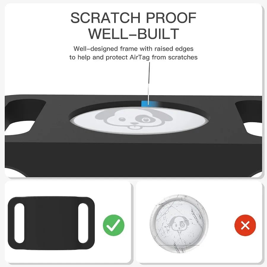 IPX7 Waterproof tag Holder  2 Packs tag Dog Collar Holder Fit for Dog Cat Collar Pet Loop  Tag Holder Accessories Anti Scratch