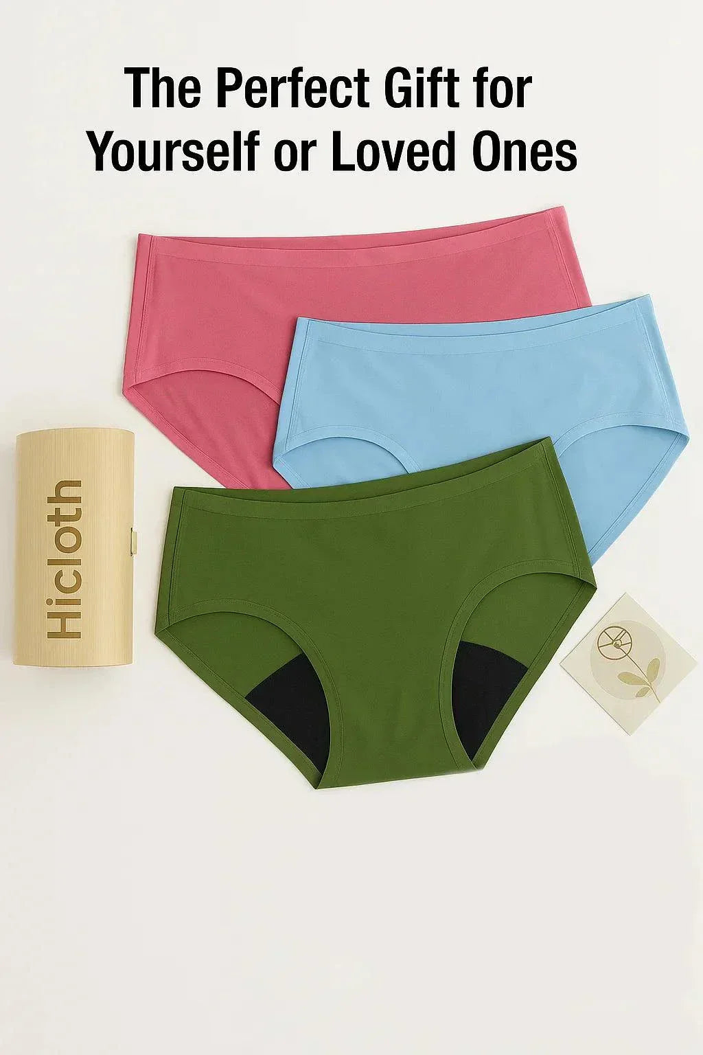 Teen girls’ 3 pack seamless period underwear leakproof no-show bikini briefs with cotton gusset for heavy flow protection