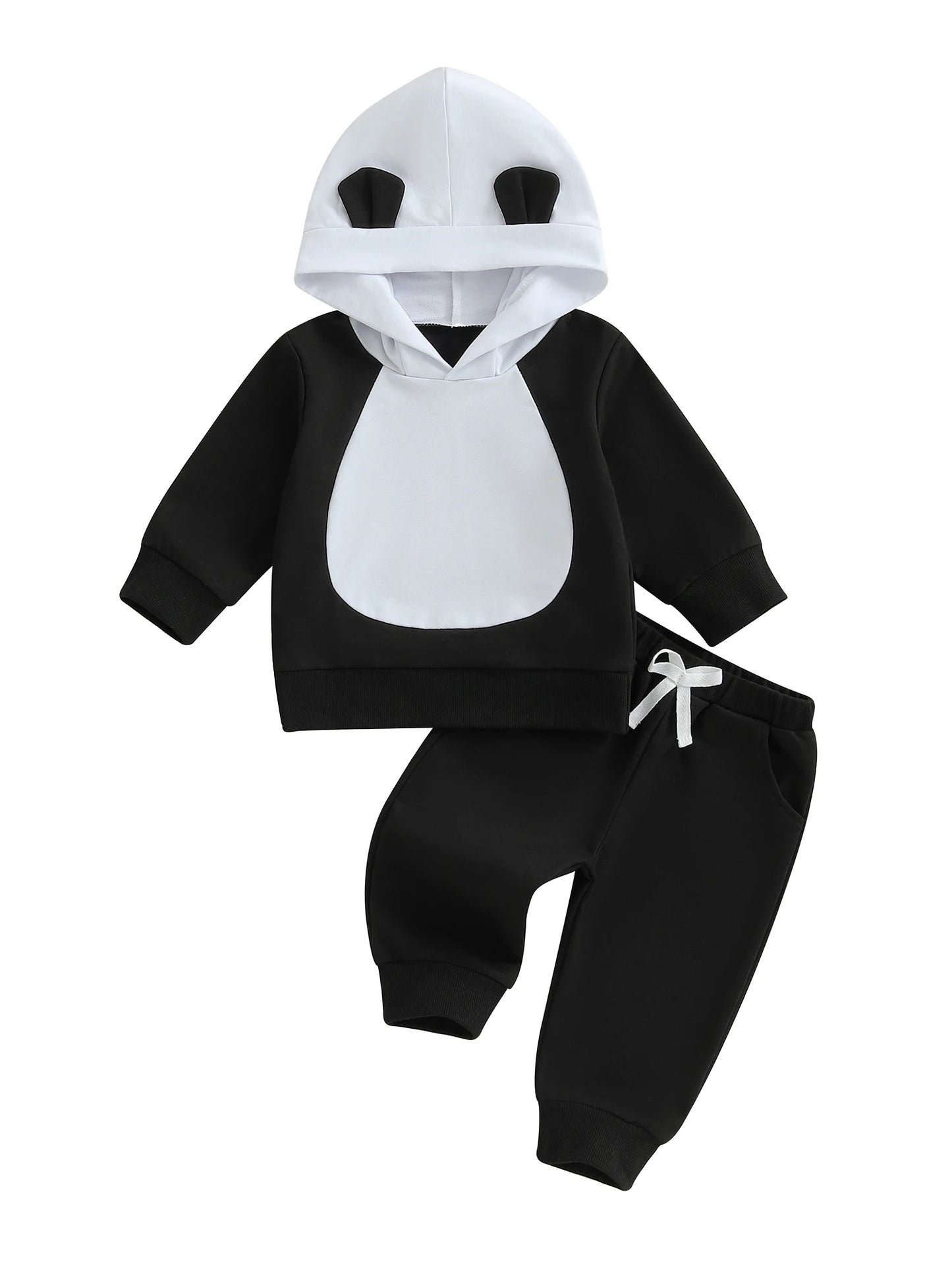 Baby Girl Boy Winter Outfits Bear Print Sweater Fleece Lined Pants 2 Piece Set Warm Clothes for Toddlers