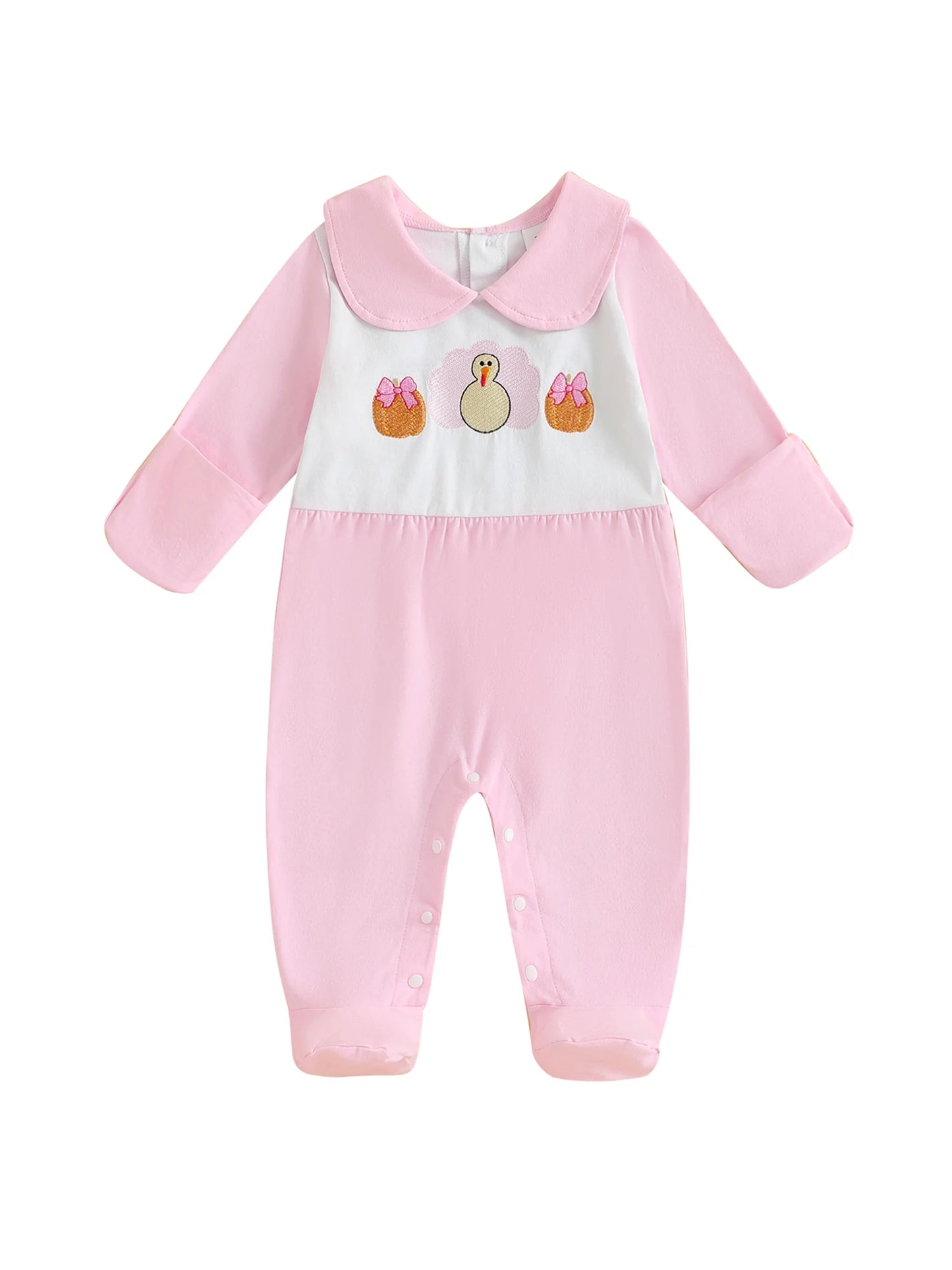 Adorable Infant Winter Hooded Romper with Cute Cartoon Embroidery and Soft Fleece Lining for Extra Warmth and Comfort